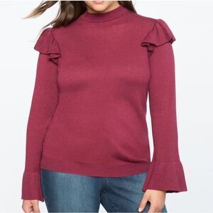 Eloquii 26/28 Ruffle shoulder sweater